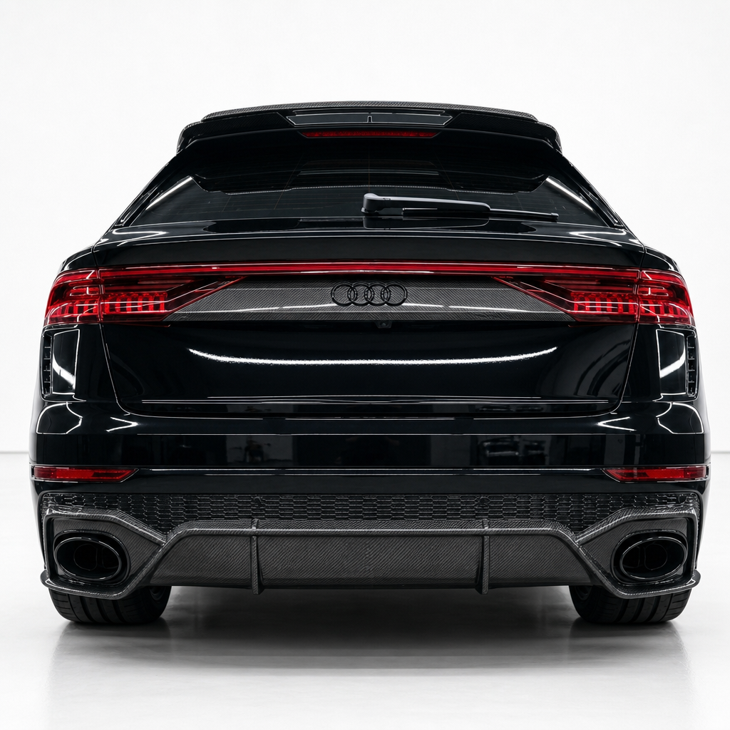 Audi RSQ8 4M Carbon Fiber Replacement Rear Bumper Diffuser