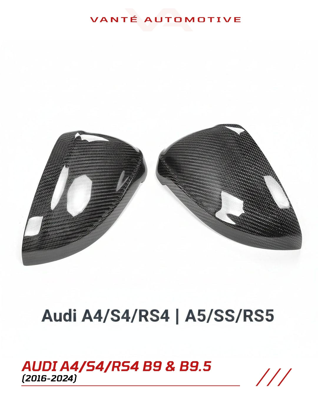 Audi A4/S4/RS4 B9 y B9.5 Cubiertas de Fibra de Carbono para Espejos