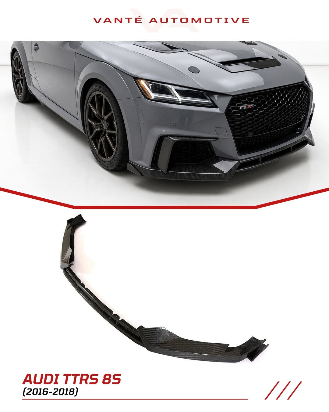 Audi TTRS 8S (MK3) Carbon Fiber Front Splitter Lip