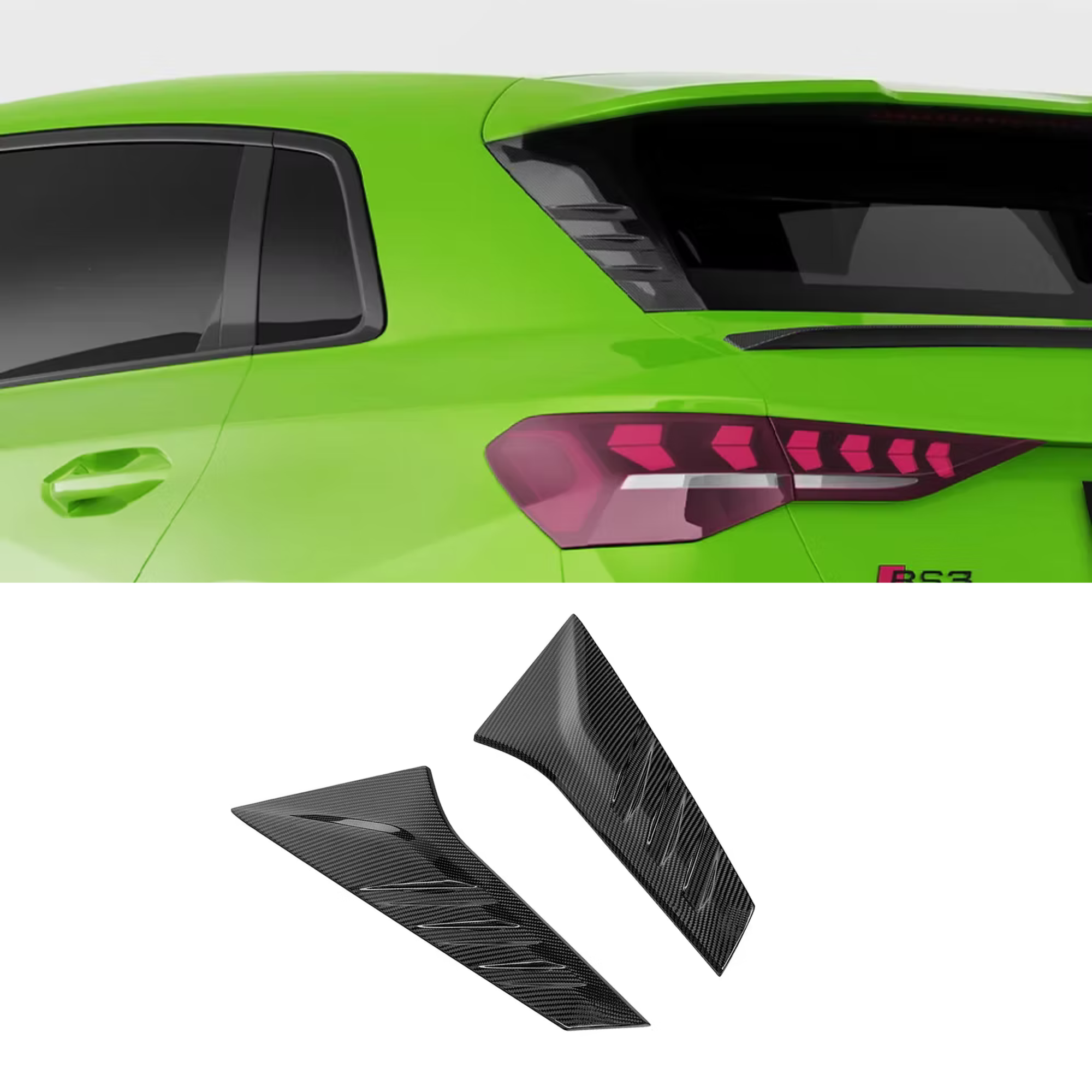 Audi A3/S3/RS3 8Y and 8Y.5 Rear Window Carbon Fibre Wing/Spoiler Trim image 0