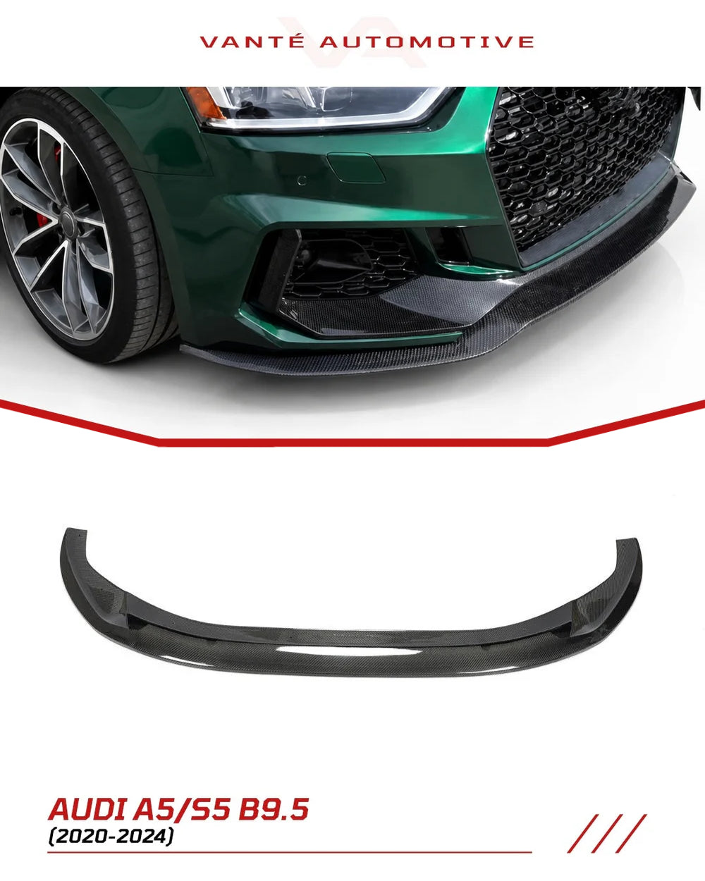 Audi A5 S-Line/S5 B9.5 Labio Delantero de Fibra de Carbono