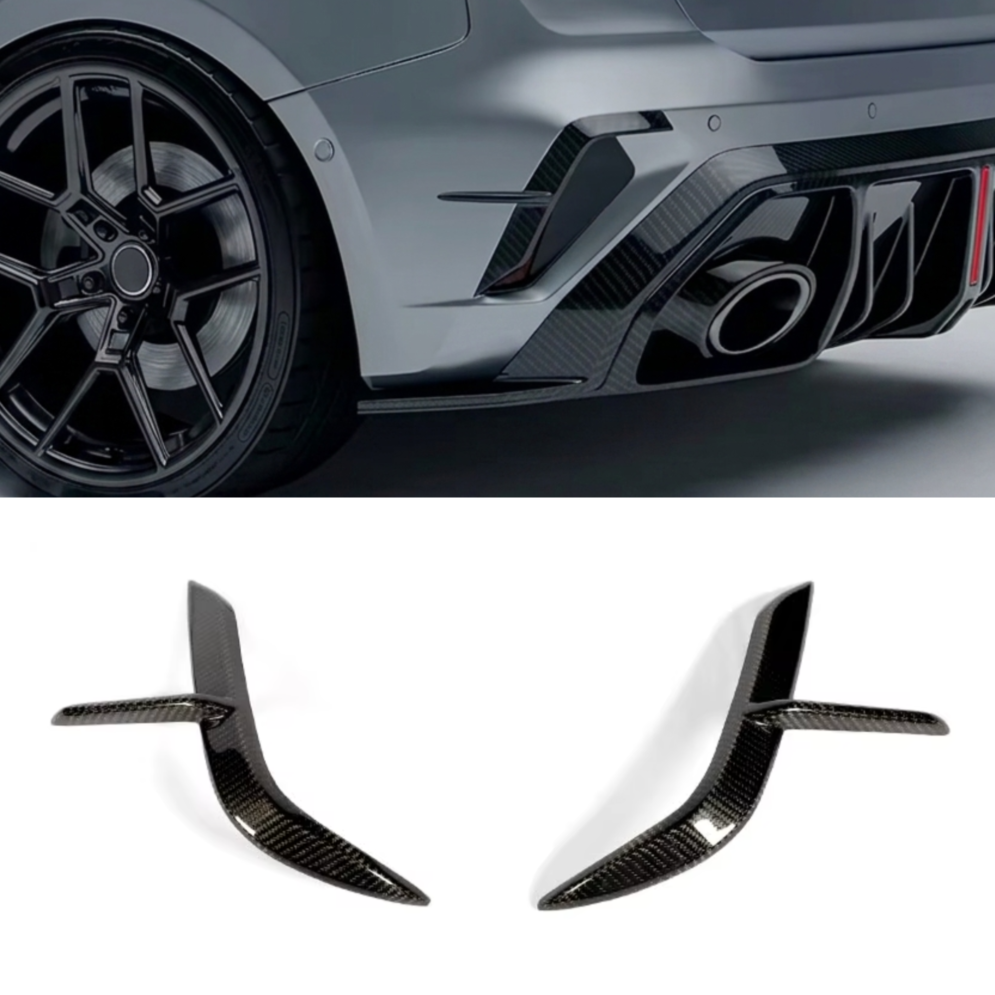 Audi RS3 8Y.5 Carbon Fibre Rear Bumper Vent/Reflector Cover Canards