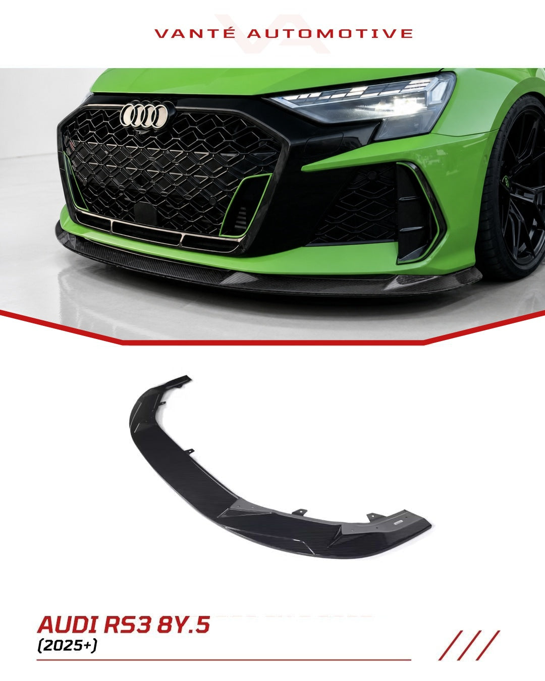 Audi RS3 8Y.5 カーボンファイバーフロントスプリッター