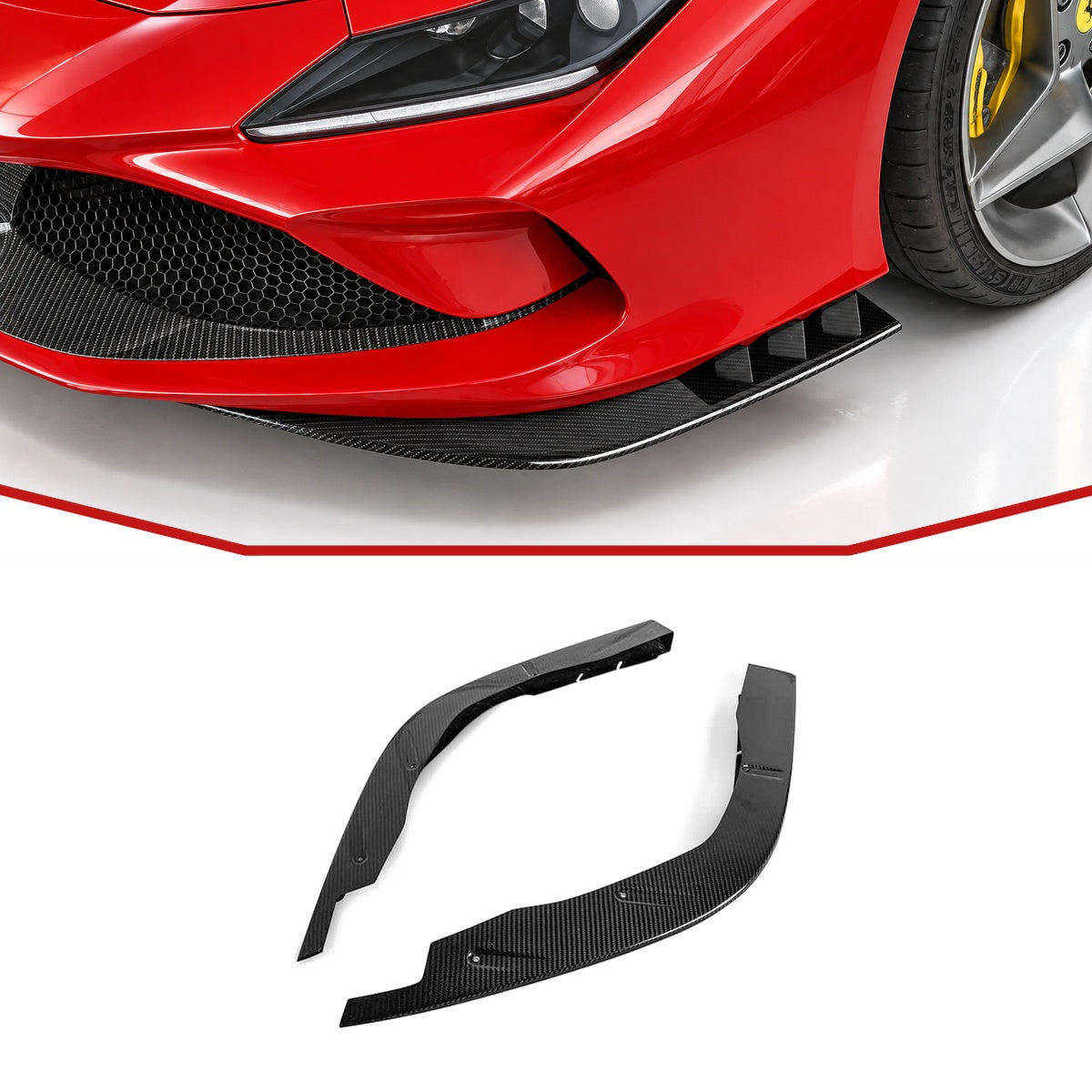 Ferrari F8 Tributo Carbon Fibre Front Corner Splitters