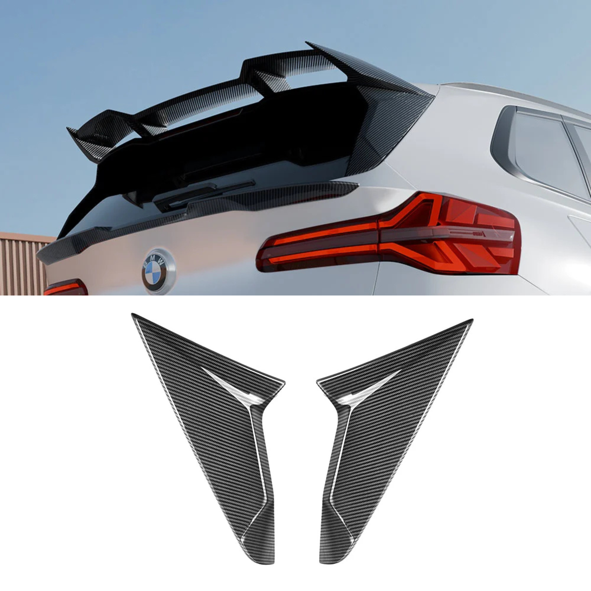 BMW X3 G45 Prepreg Carbon Fibre Rear Window Fins