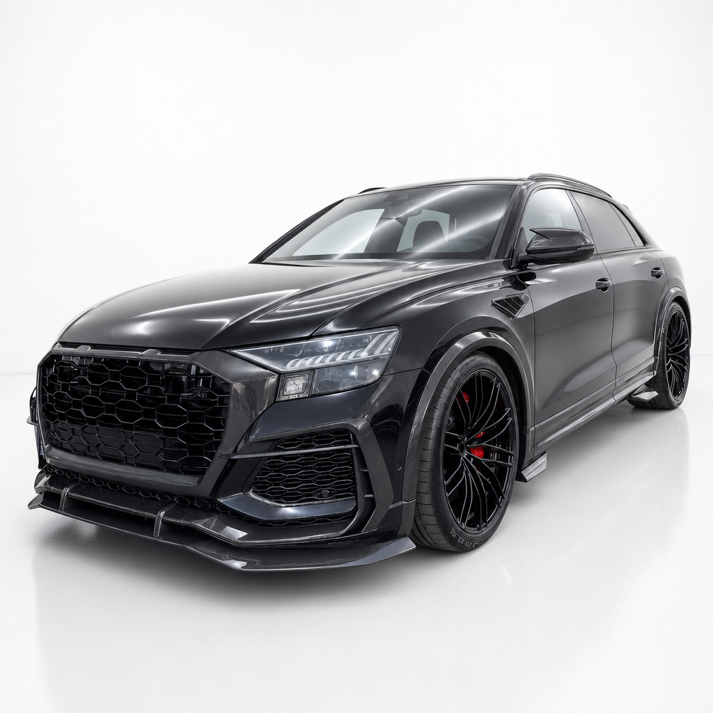 Audi RSQ8 4M Carbon Fiber Frontgrill-Abdeckungen Trims