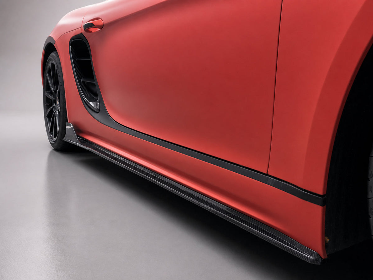 Porsche 718 Boxster Cayman 982 Carbon Fibre Side Skirt Extensions