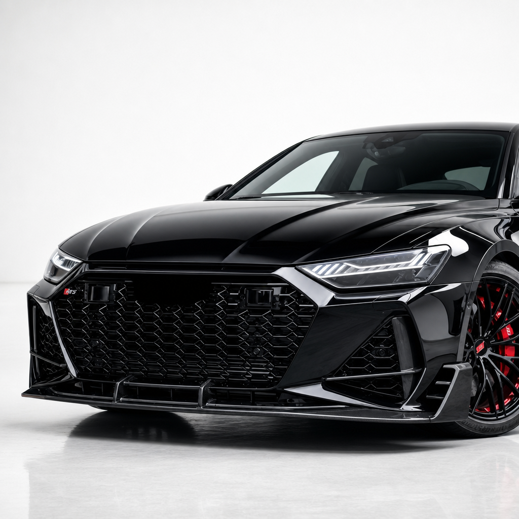 Audi RS6/RS7 C8 Labio Divisor Delantero de Fibra de Carbono V3
