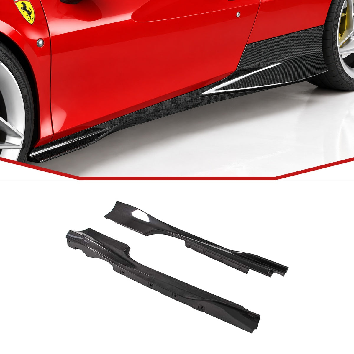 Ferrari F8 Tributo Carbon Fibre Side Skirts