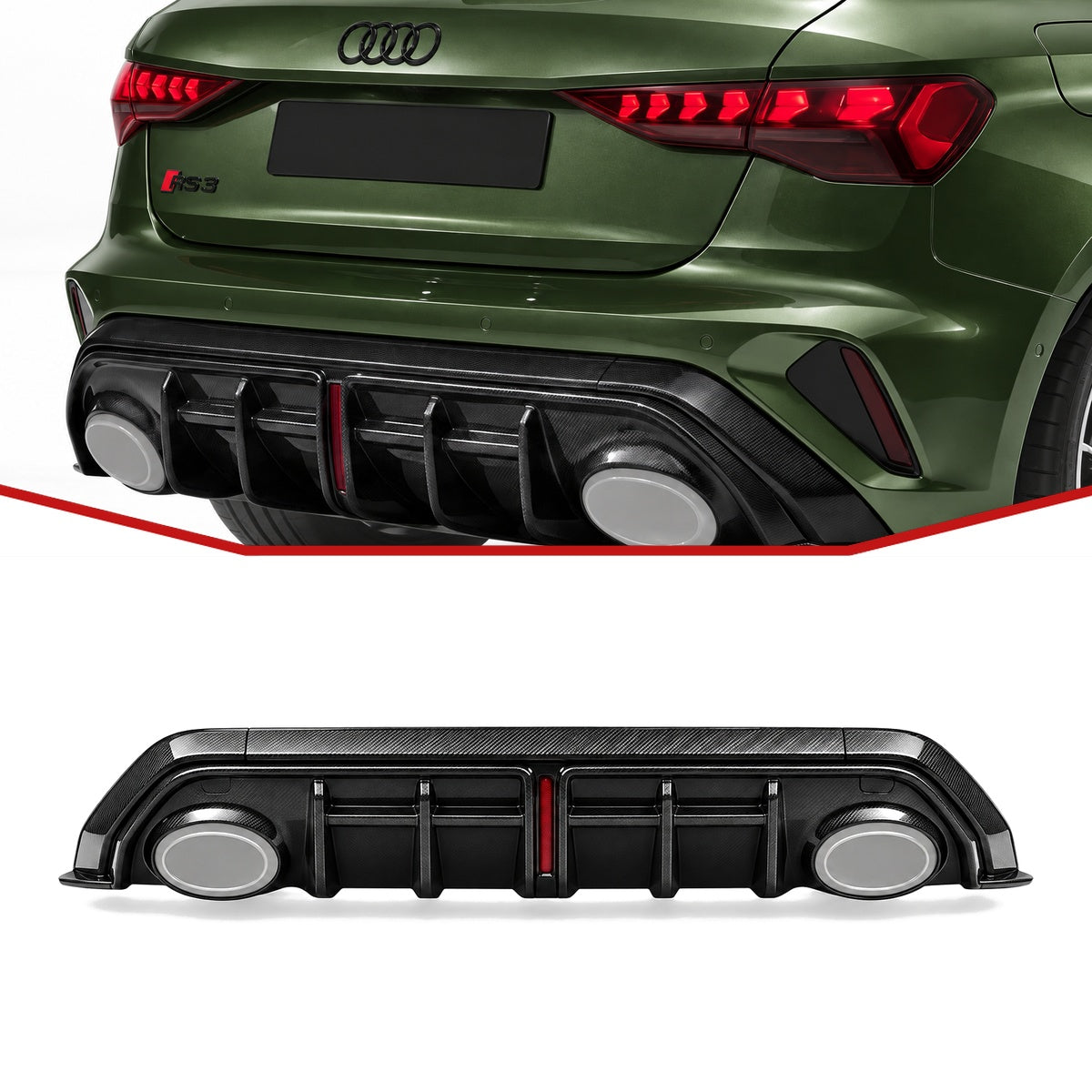 Audi RS3 8Y Carbon Fibre Rear Diffuser