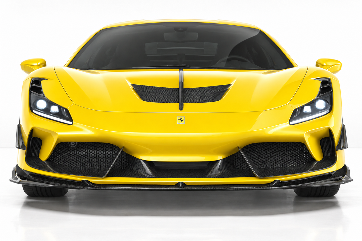 Ferrari F8 Tributo Labio Inferior Delantero de Fibra de Carbono