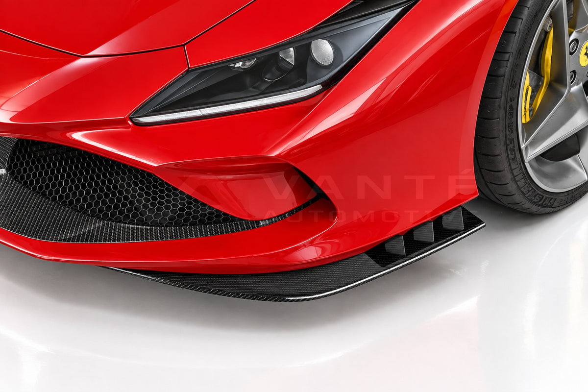 Ferrari F8 Tributo Carbon Fibre Front Corner Splitters