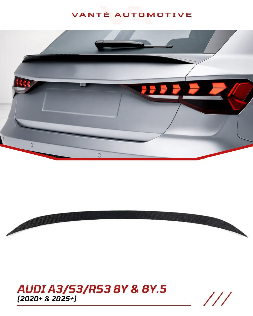 Audi A3/S3/RS3 8Y Kohlefaser-Heckflügel OEM