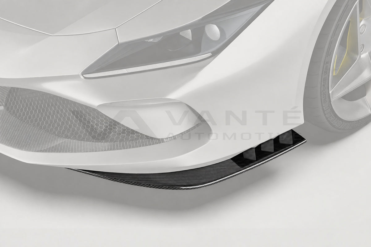 Ferrari F8 Tributo Carbon Fibre Front Corner Splitters