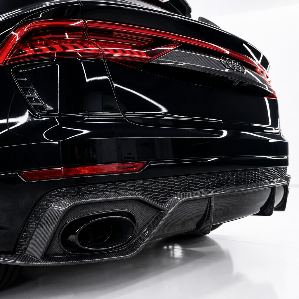 Audi RSQ8 4M Carbon Fiber Replacement Rear Bumper Diffuser
