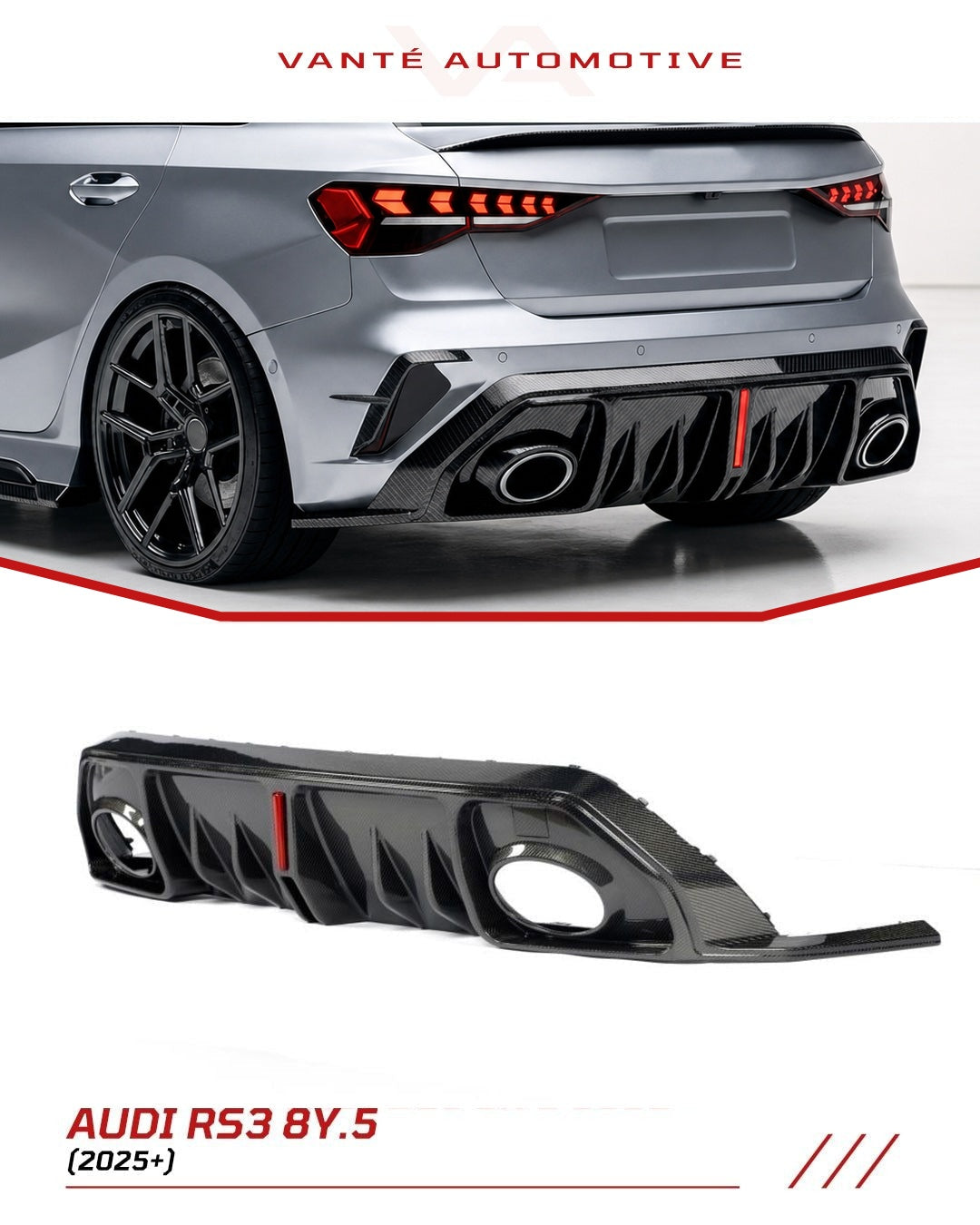 Audi RS3 8Y.5 Facelift Kohlefaser-Heckdiffusor