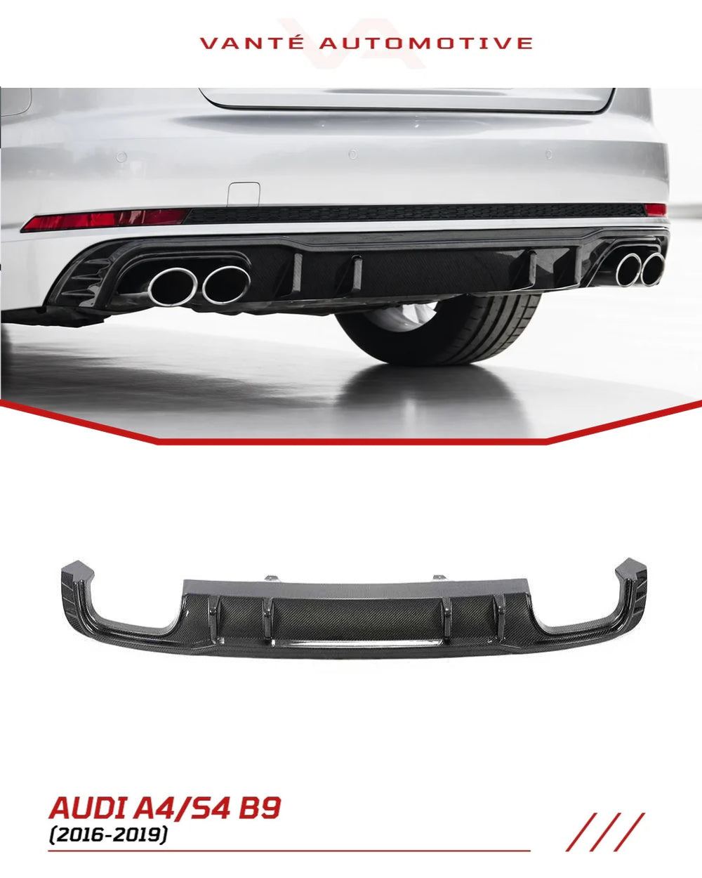 Audi A4 S-Line/S4 B9 Carbon Fibre Heckdiffusor Lippe
