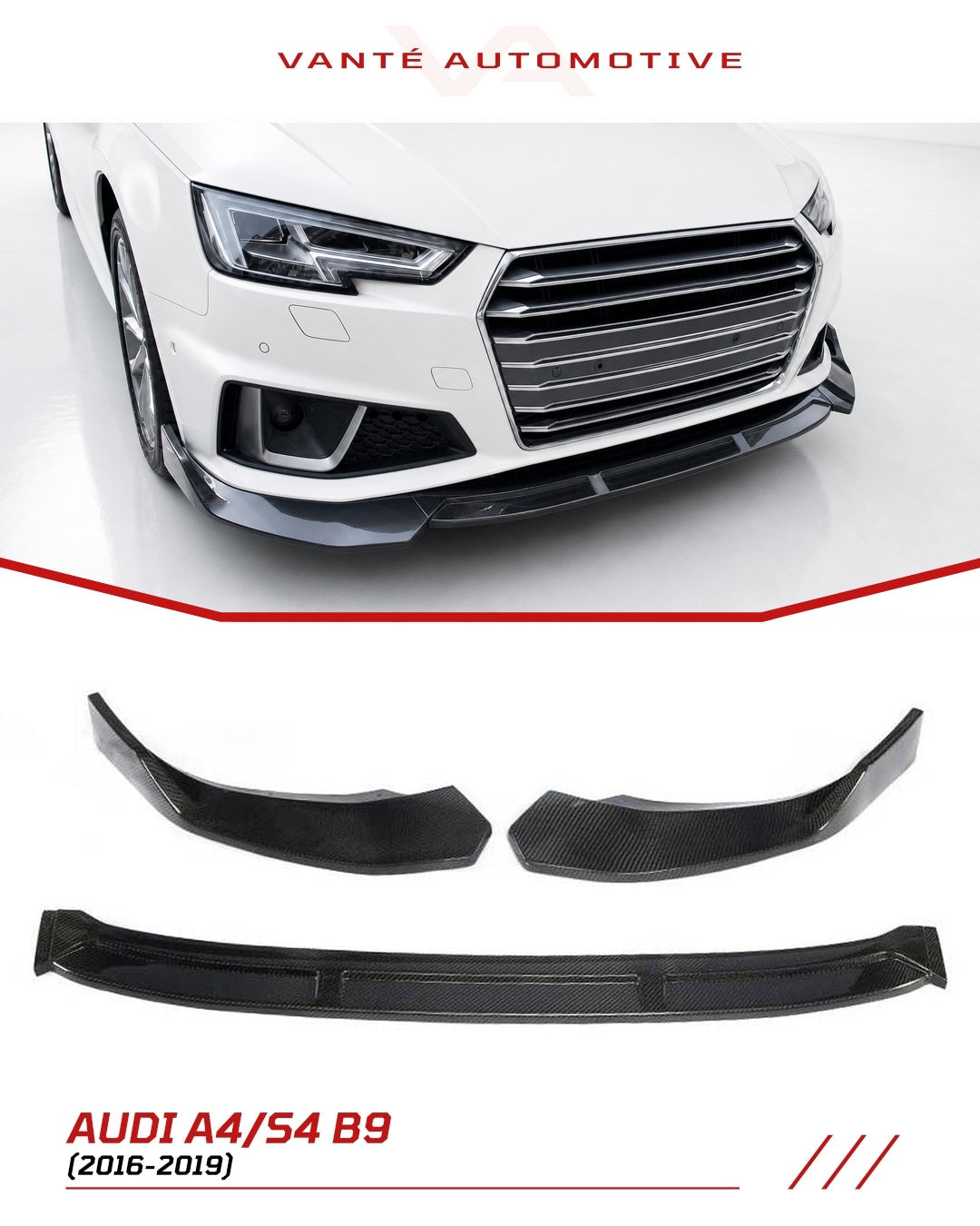Audi A4 S-Line/S4 B9 Carbon Fibre Frontspoiler Lippe B-Style