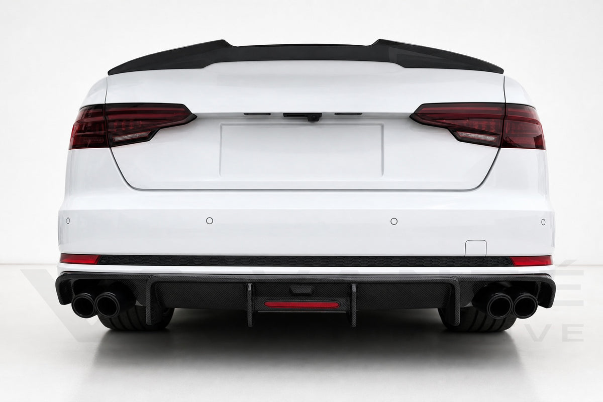 Diffuseur de pare-chocs arrière en fibre de carbone pour Audi A4 S-Line / S4 B9