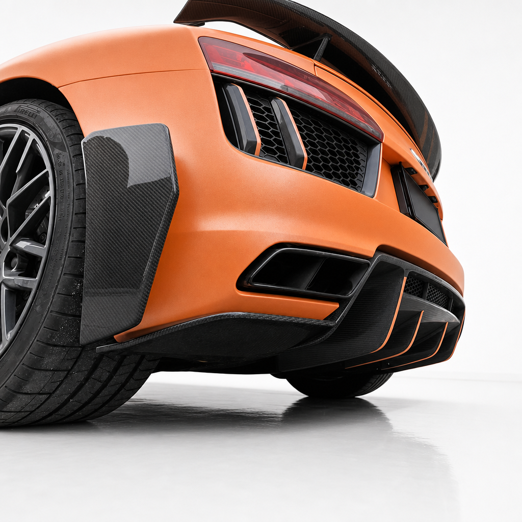 Audi R8 4S Divisor de Parachoques Trasero de Fibra de Carbono