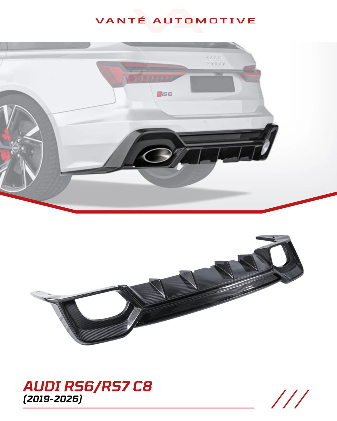 Audi RS6/RS7 C8 Carbon Fiber Rear Diffuser V3