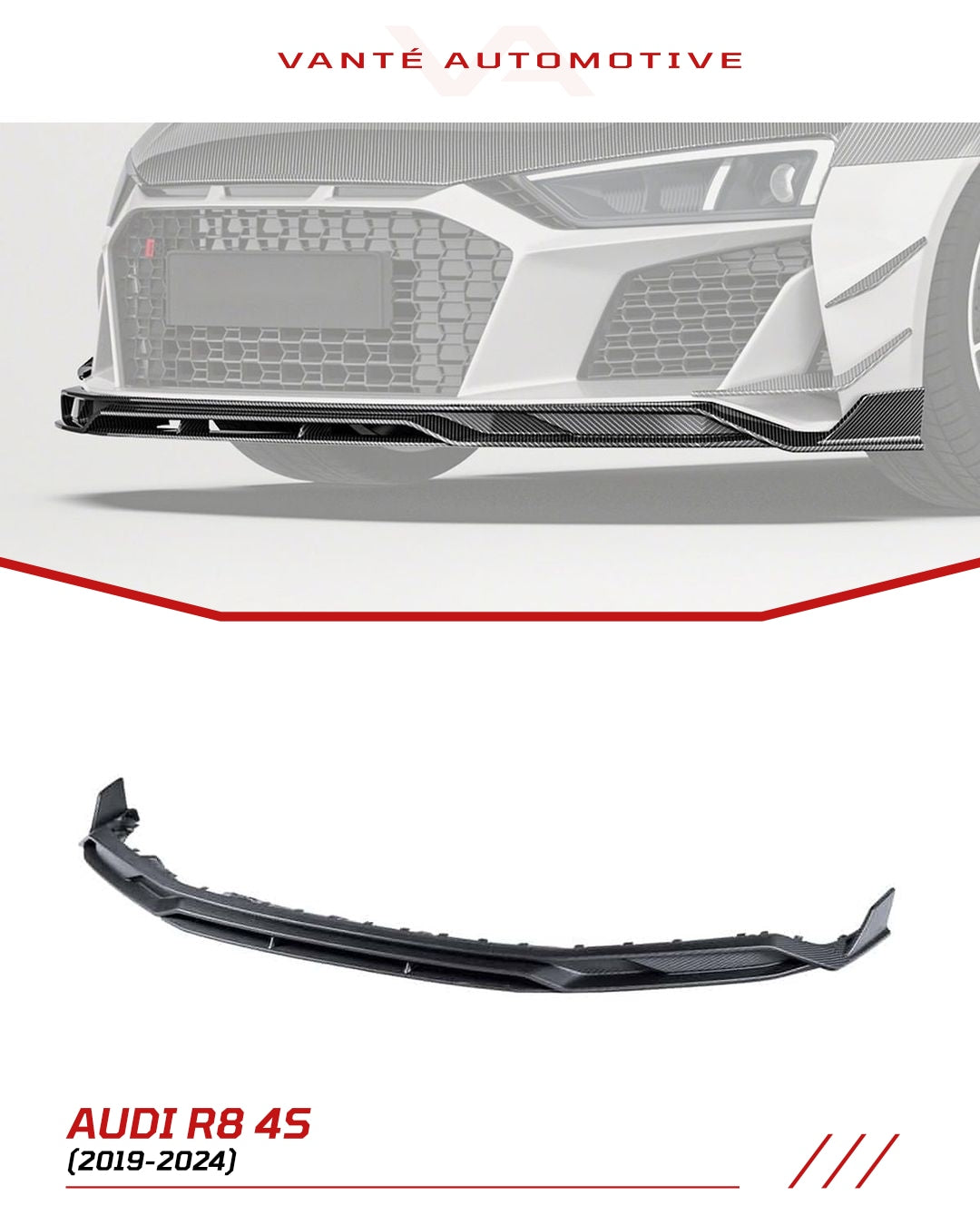 Audi R8 Mk2.5 Prepreg Carbon Fibre Front Lip