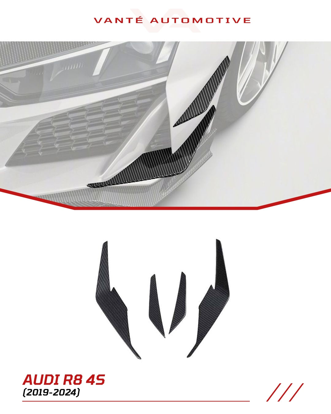 Audi R8 Mk2.5 Carbon Fibre Front Canards