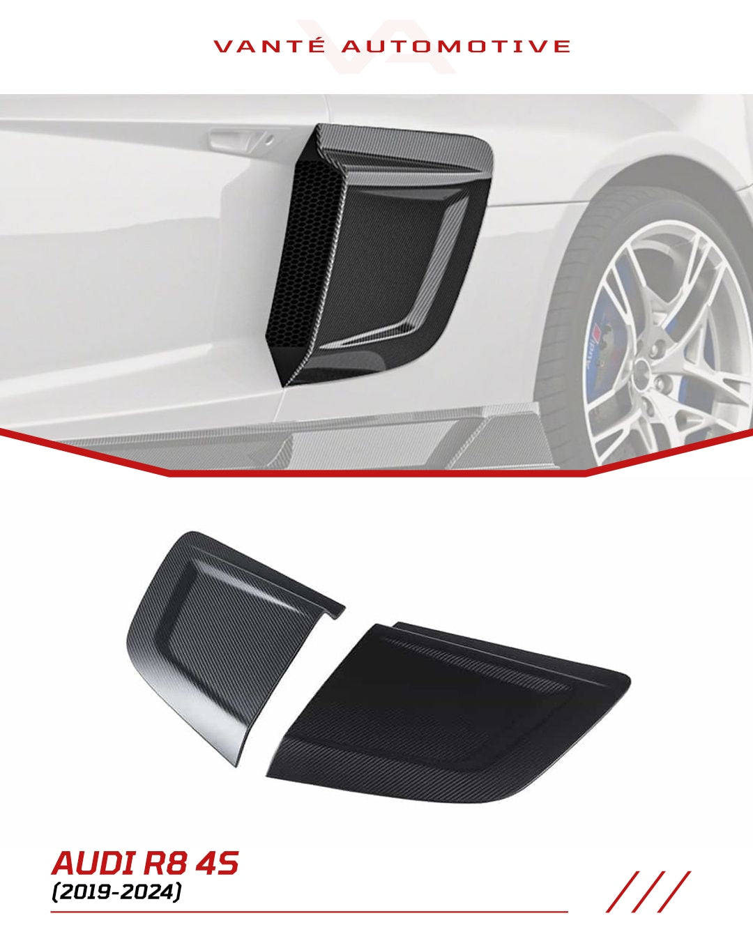 Audi R8 Mk2.5 Carbon Fibre Side Blades