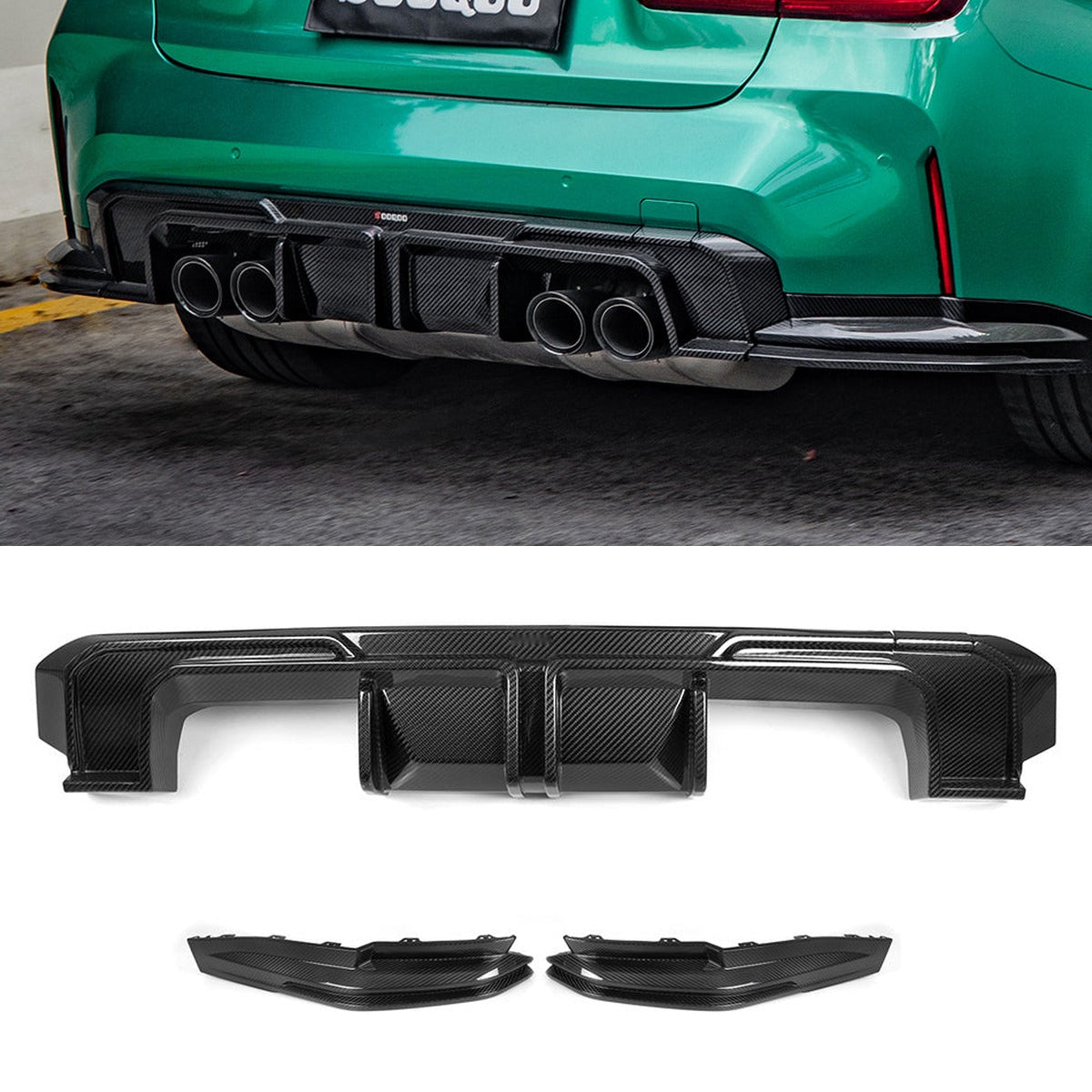 BMW M3 G80 Prepreg Carbon Fibre Rear Diffuser SOOQOO