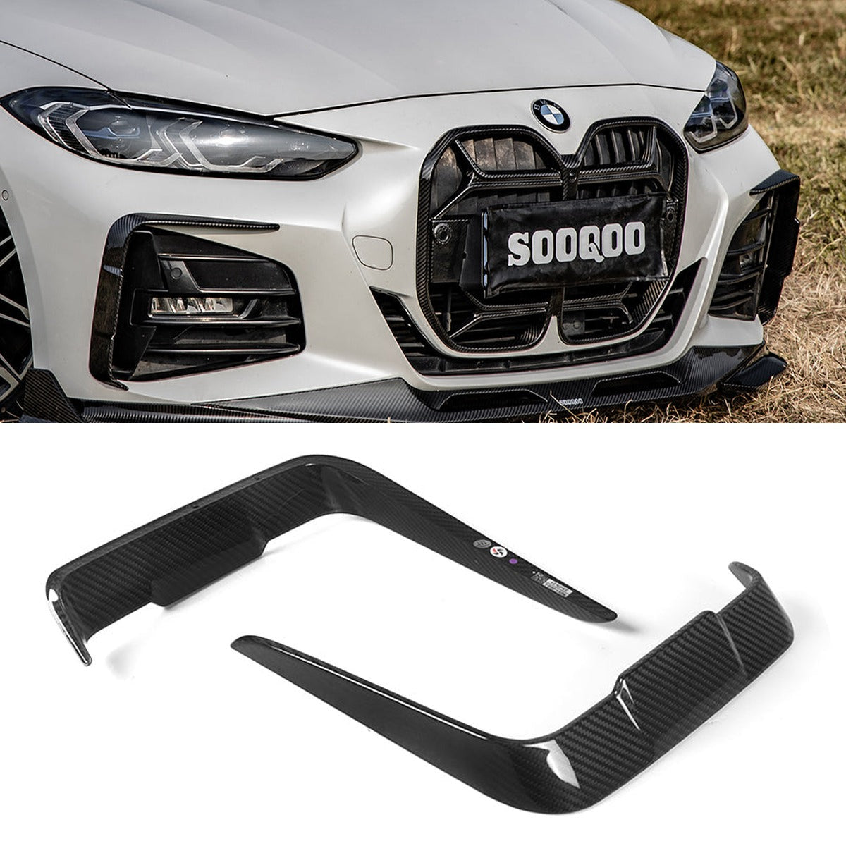 BMW 4 Series G22 Prepreg Carbon Fibre Front Bumper Inserts SOOQOO