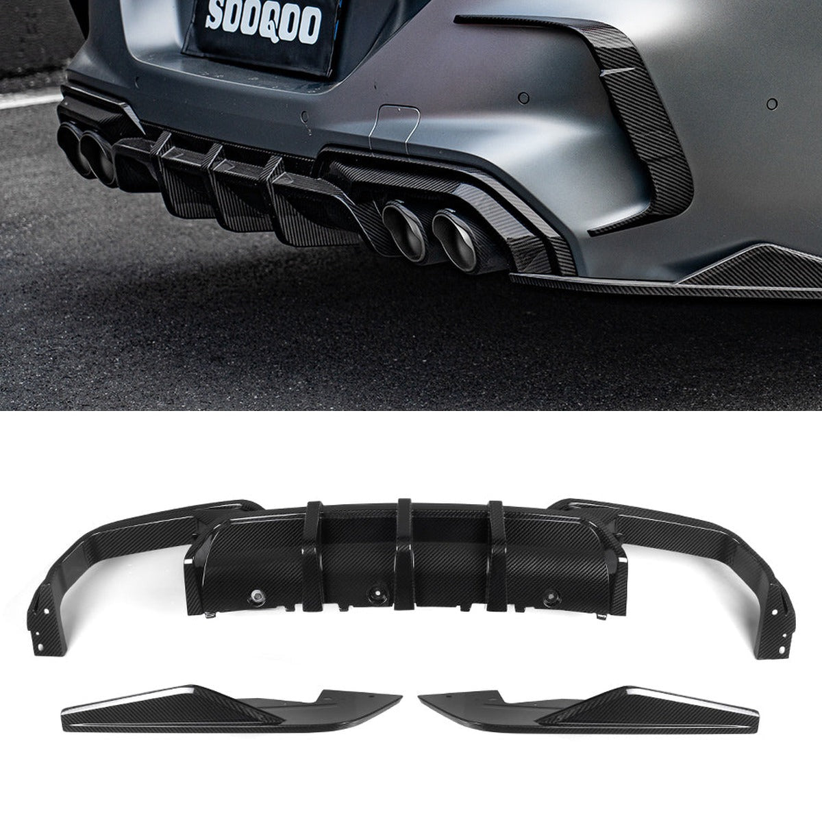 BMW M8 F93 Prepreg Carbon Fibre Rear Diffuser SOOQOO