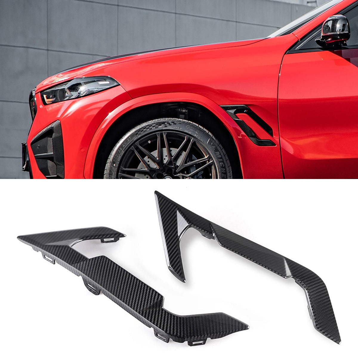 BMW X6M F96 Prepreg Carbon Fibre Side Fender Trim SOOQOO