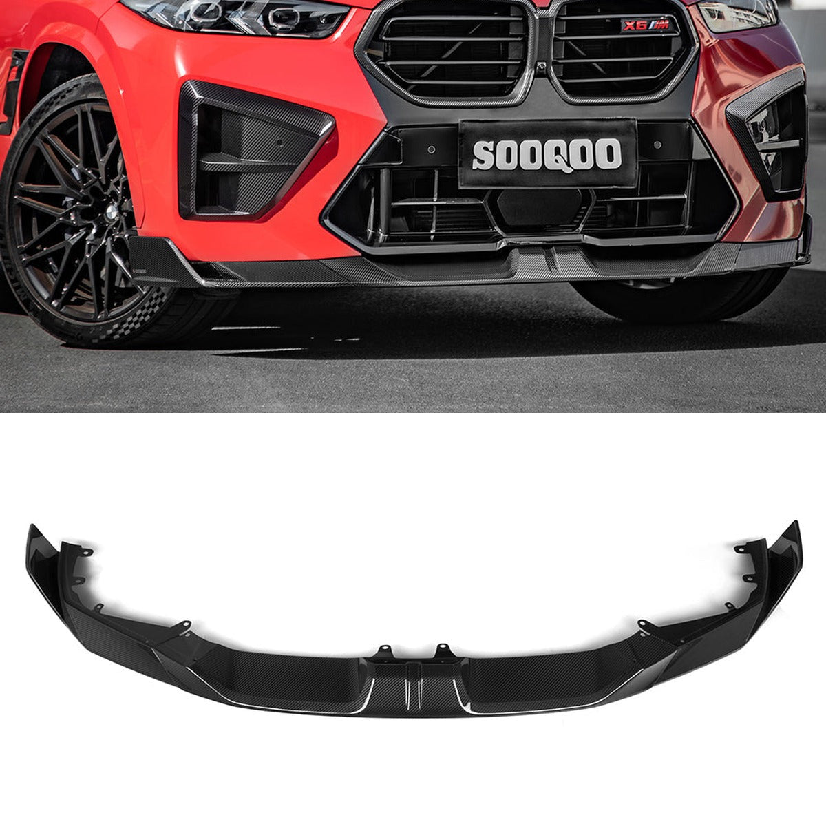 BMW X6M F96 LCI Prepreg Carbon Fibre Front Lip SOOQOO
