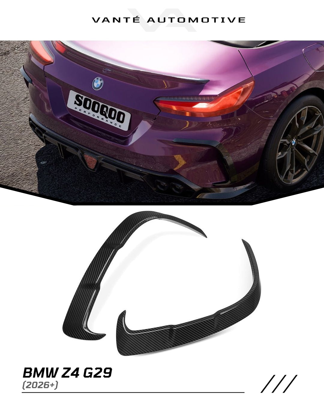 BMW Z4 G29 Prepreg Carbon Fibre Rear Bumper Inserts SOOQOO