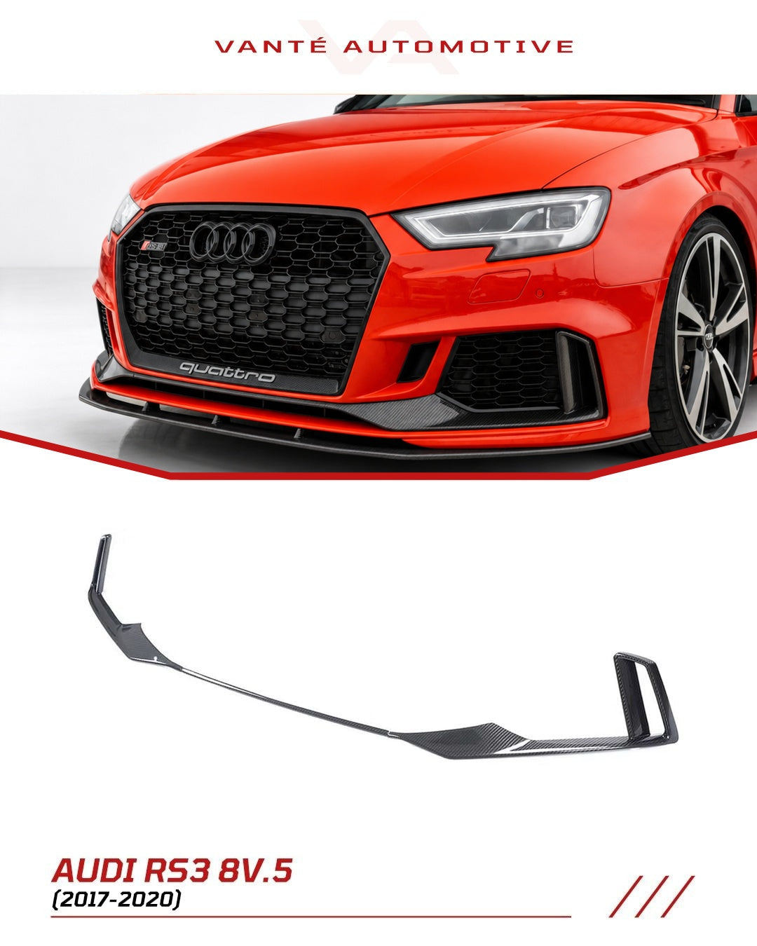 Audi RS3 8V.5 Griglia Presa d'Aria Paraurti Anteriore in Carbonio