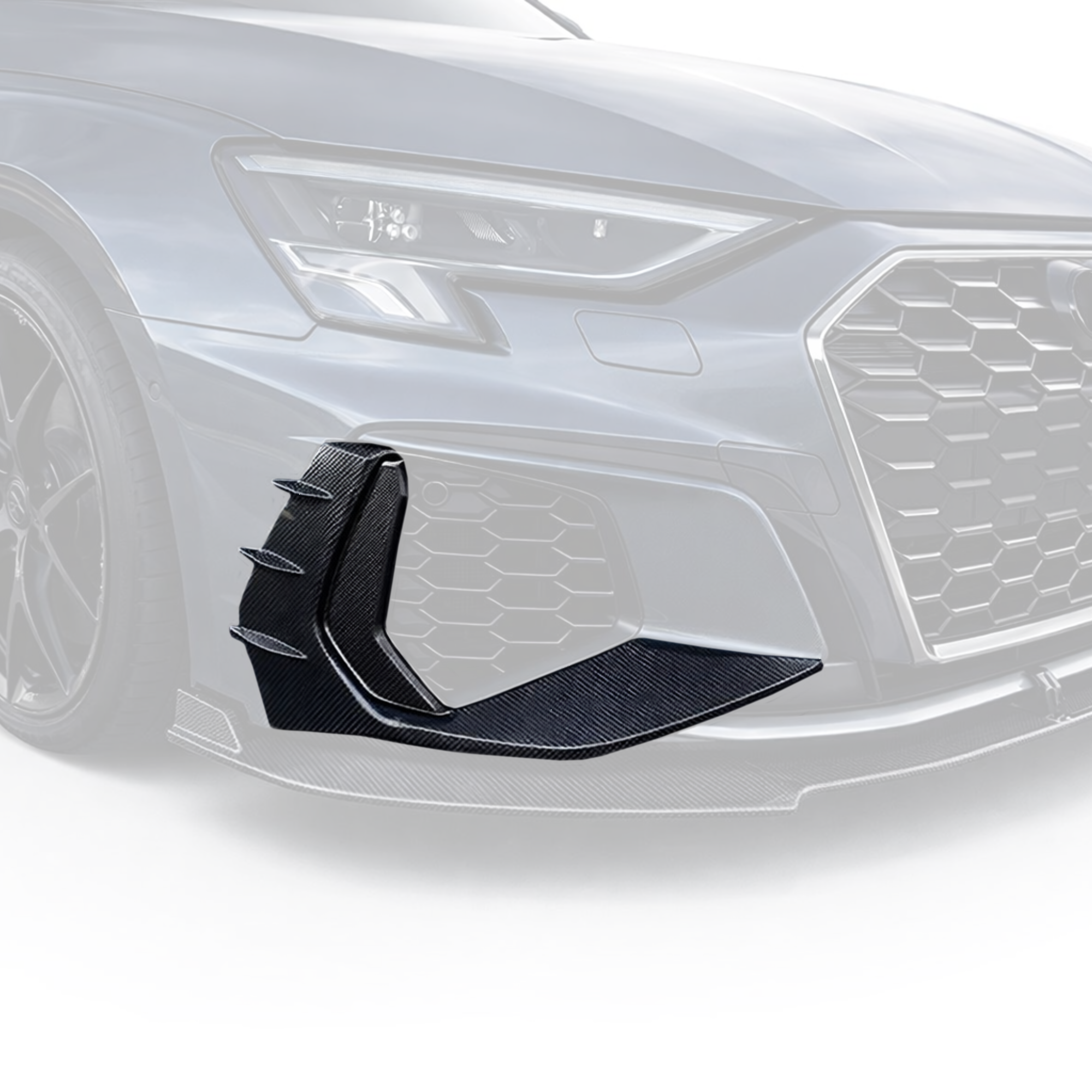 Audi A3/S3 8Y Carbon Fibre Front Bumper Vent Canards/Wing image 2