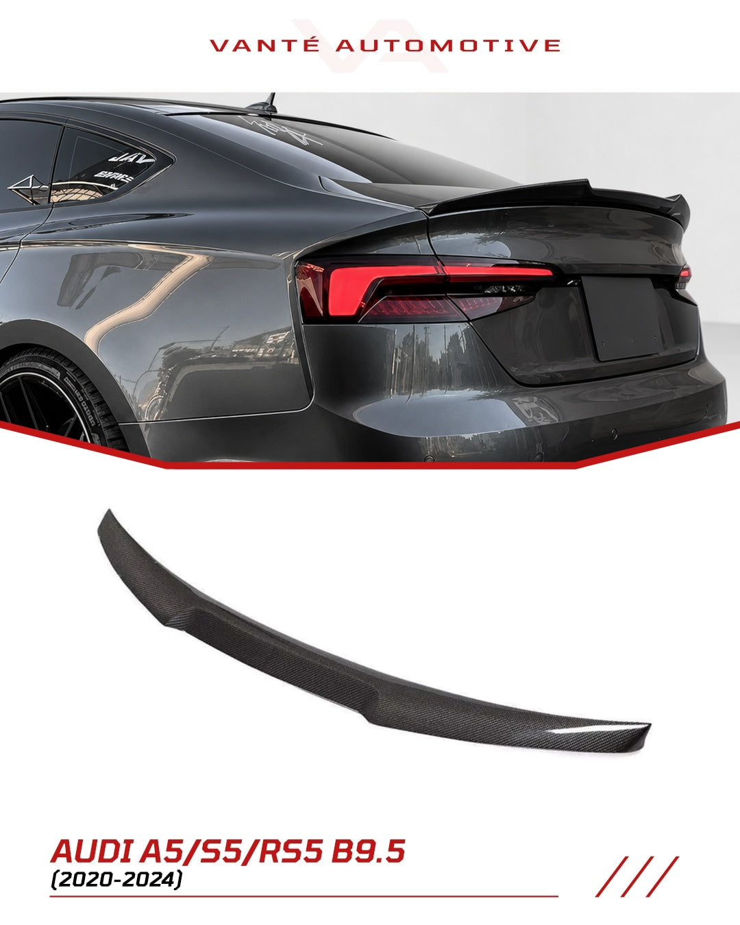 Audi A5/S5/RS5 B9.5 Carbon Fibre Lower Rear Spoiler/Wing