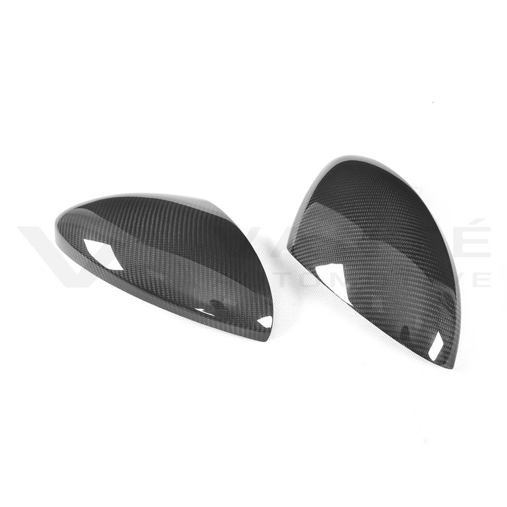 Porsche 718 Boxster/Cayman Carbon Fibre Mirror Cover Caps (Left Hand Drive)
