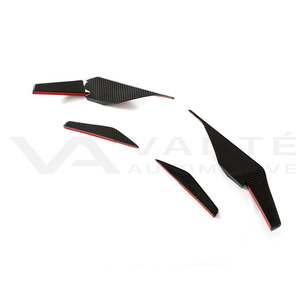 Audi R8 4S FL Carbon Fiber Front Bumper Canards V2