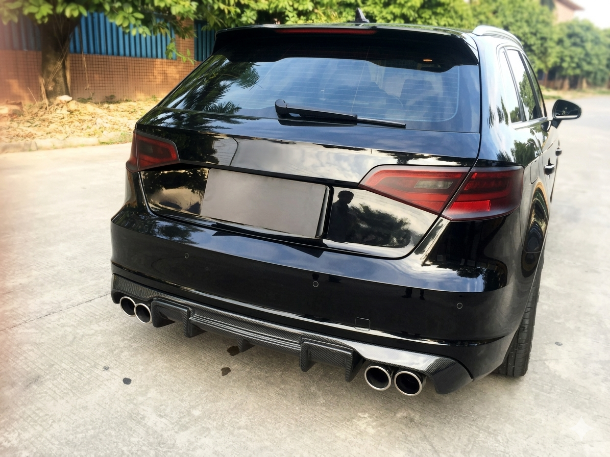 Audi A3 S-Line & S3 8V Carbon Fiber Rear Diffuser V3