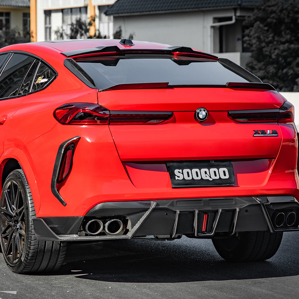 BMW X6M F96 Prepreg Carbon Fibre Rear Diffuser with Brake Light SOOQOO