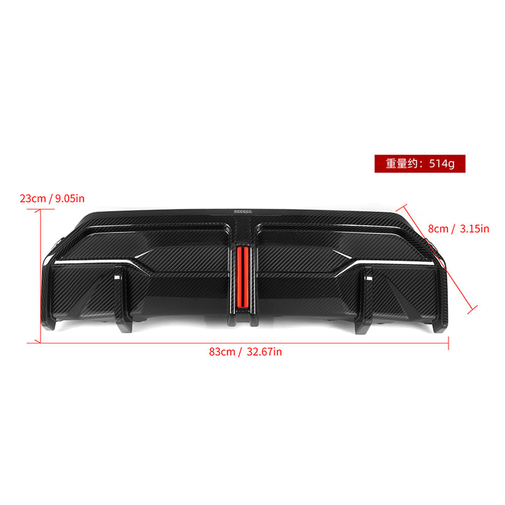 BMW 2 Series G42 Prepreg Carbon Fibre Rear Diffuser with Brake Light SOOQOO
