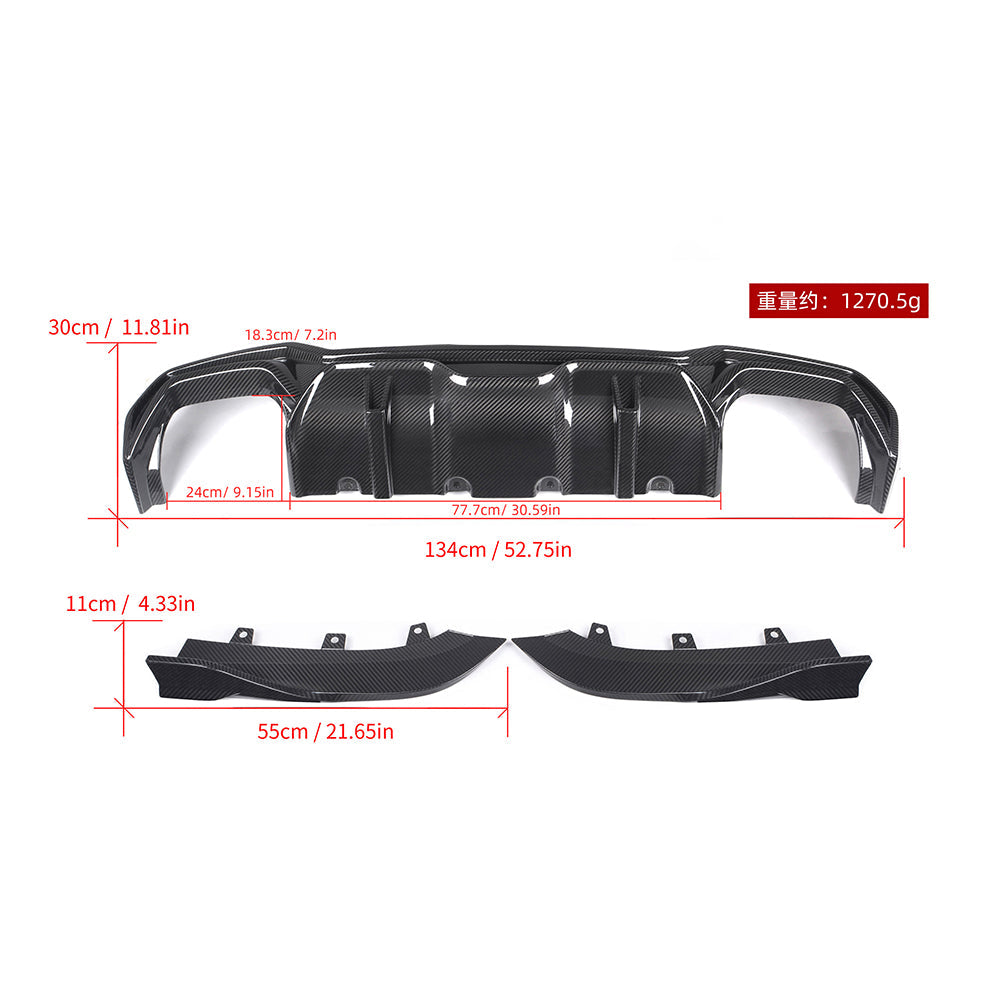 BMW 4 Series G22 Prepreg Carbon Fibre Rear Diffuser SOOQOO