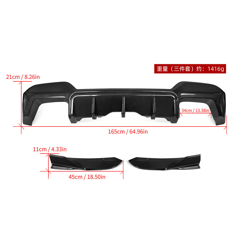 BMW X3M F97 LCI Carbon Fibre Rear Diffuser SOOQOO