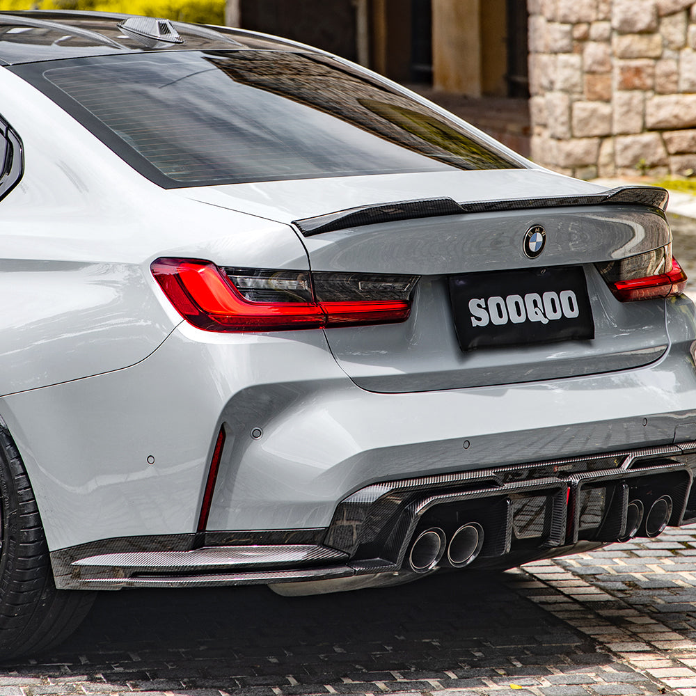 BMW M3 G80 Prepreg Carbon Fibre Rear Diffuser with Brake Light SOOQOO