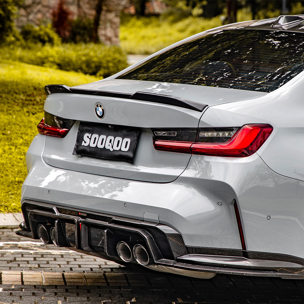 BMW M3 G80 Prepreg Carbon Fibre Rear Diffuser with Brake Light SOOQOO