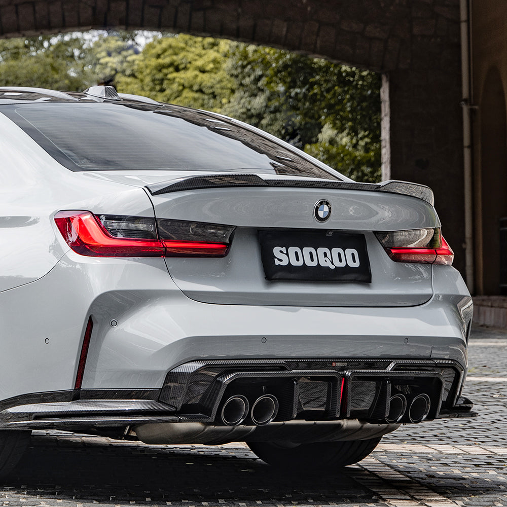 BMW M3 G80 Prepreg Carbon Fibre Rear Diffuser with Brake Light SOOQOO