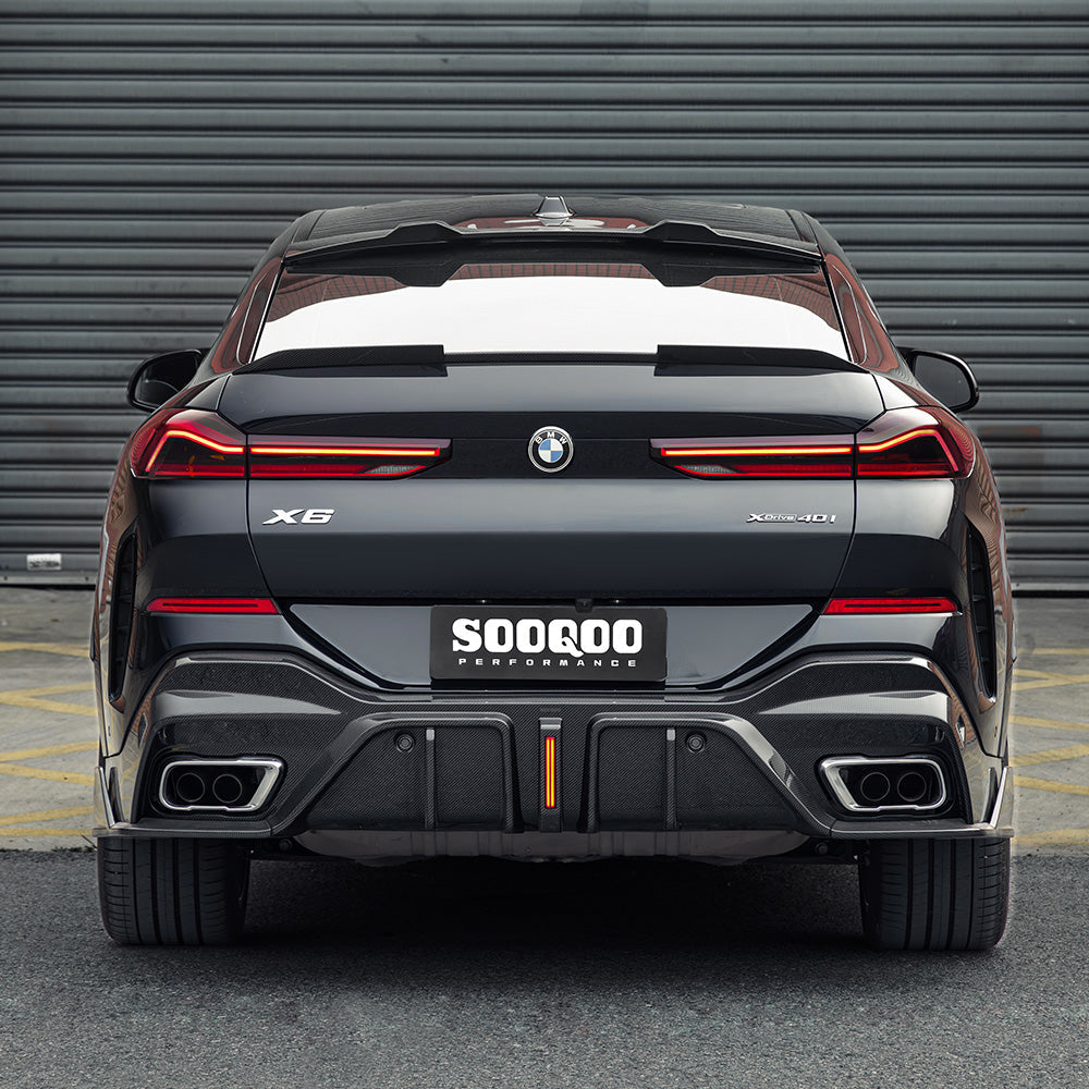 BMW X6 G06 Prepreg Carbon Fibre Rear Diffuser with Brake Light SOOQOO