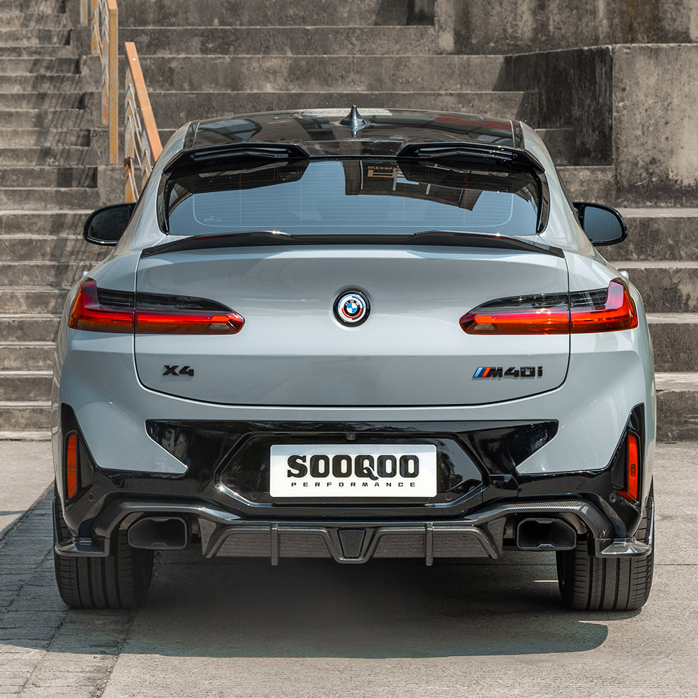 BMW X4 G02 LCI Prepreg Carbon Fibre Rear Diffuser with Brake Light SOOQOO