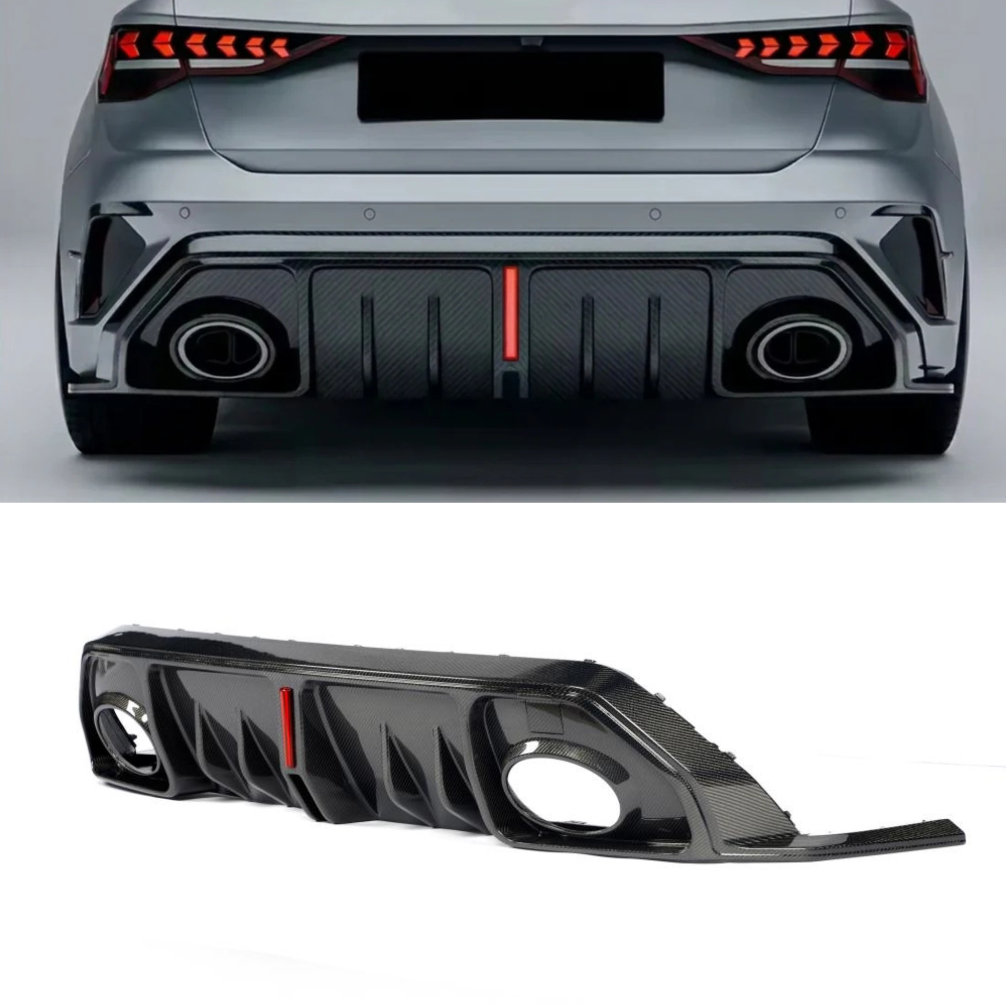 Audi RS3 8Y.5 Facelift Carbon Fibre Rear Diffuser With LED